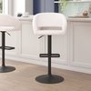 Flash Furniture White Vinyl Adjustable Height Barstool CH-122070-WHBK-GG